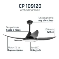 ventilador de techo orbegozo cp 109120 35w 5 aspas 120cm 5 velocidades