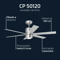 ventilador de techo orbegozo cp 50120 65w 6 aspas 120cm 3 velocidades