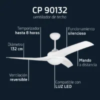 ventilador de techo orbegozo cp 90132 60w 3 aspas 132cm 3 velocidades