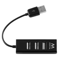 Ewent EW1123 MINI-HUB USB 4 Puertos Negro