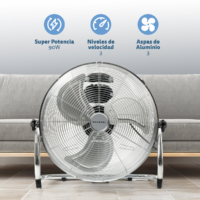 ventilador de suelo industrial grunkel met h16industrial 90w 3 aspas 40cm 3 velocidades