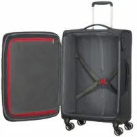 Maleta Mediana American Tourister Crosstrack Spinner Expansible 67cm 67.5x42x27.5cm Gris y Rojo,Spinner Expansible,5400520065612