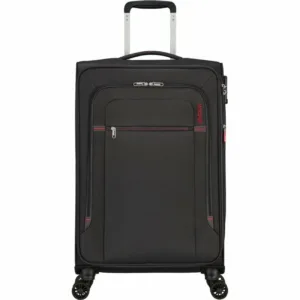 Maleta Mediana American Tourister Crosstrack Spinner Expansible 67cm 67.5x42x27.5cm 4 Ruedas Gris y Rojo