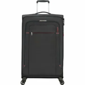 Maleta Mediana American Tourister Crosstrack Spinner Expansible 79cm 79x46.5x30.5cm 4 Ruedas Gris y Rojo