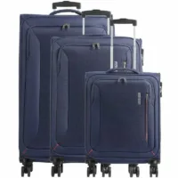 Set de 3 Maletas de Cabina American Tourister Sea Seeker Hyperspeed 46cm - 43cm - 40cm Marino