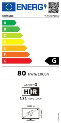 samsung tv 55" tu55du7105 crystal uhd smart tv bt