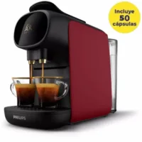 Cafetera de Cápsulas Philips L'Or Barista Sublime LM901255 Compatible cápsulas Nespresso y L'OR Negra y Roja Incluye 50 Cápsulas