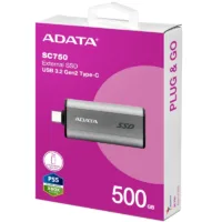 adata sc750 ssd disco externo 500gb usb 3.2 gen2 gris