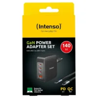 Intenso | KIT Cargador GaN W140A3C + Cable USB-C,7814010,4034303035359,GaN W140A3C,Cargador GaN W140A3C