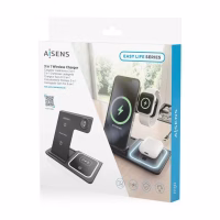 AISENS Cargador inalambrico USB-C 3 EN1 15w NEGRO - Imagen 4