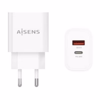 aisens cargador 20w usb c pd3.0 usb a qc3.0 blanco