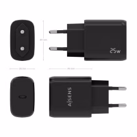 aisens cargador 25w usb c pd3.0 1xusb c negro