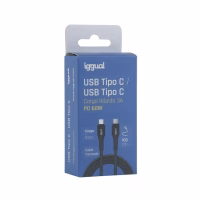 iggual Cable USB-C a tipo C 60W 3A 100 cm trenzado - Imagen 3