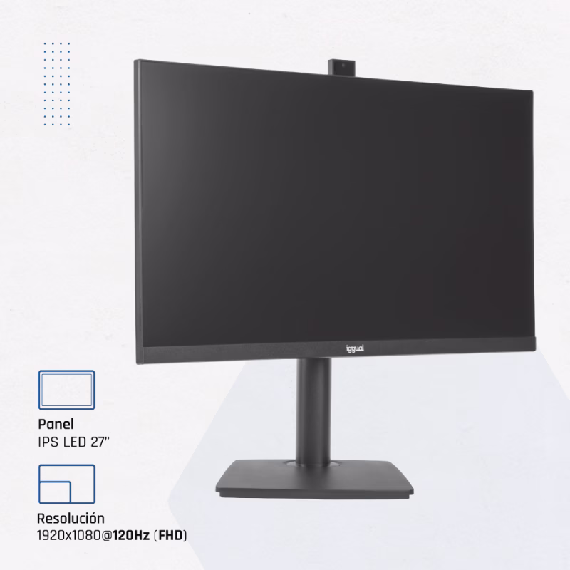 iggual monitor 27" ips fhd 100hz vga hdmi webcam