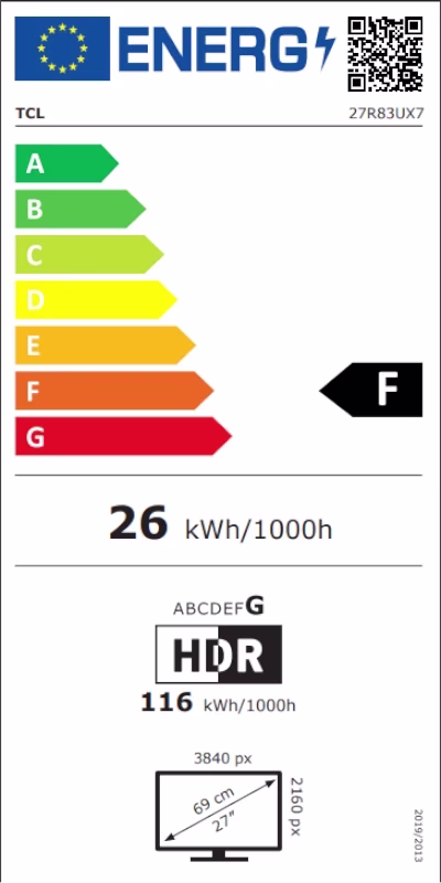 tcl 27r83u monitor 27" miniled 4k 160hz 1ms