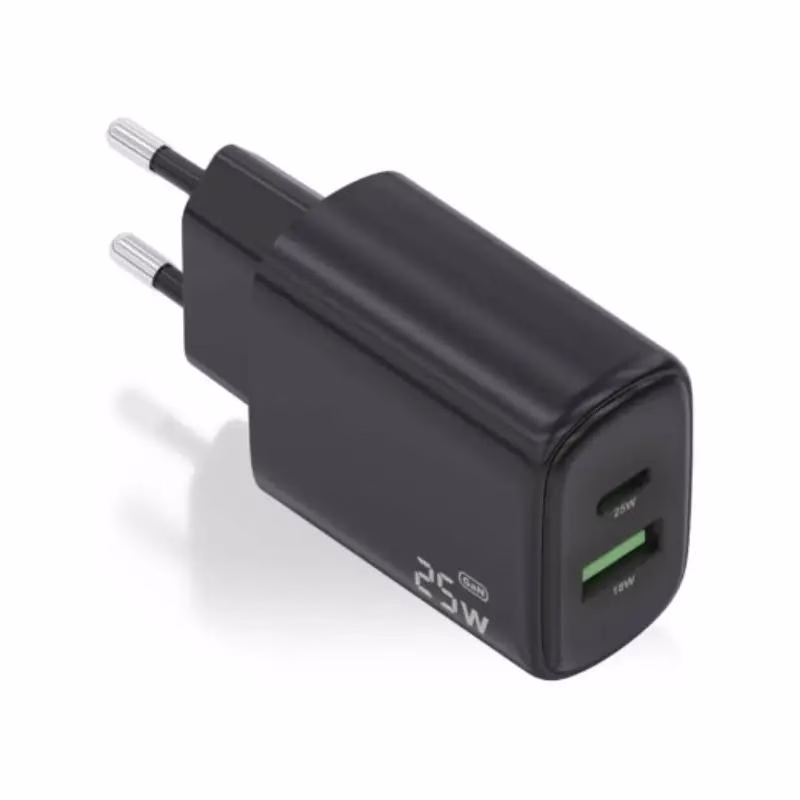 Aisens Cargador GaN 25W USB-C PD 3.0 USB-A QC3.0
