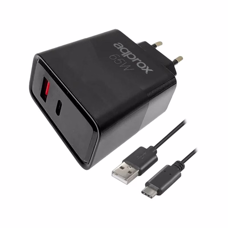 APPROX CARGADOR 65W QC 1 X USB A+ 1 X USB C+CABLE