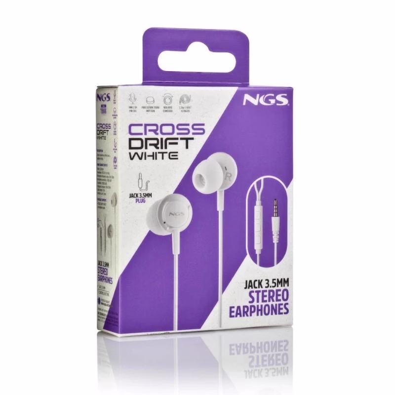NGS Auricular CROSSDRIFT Blanco cable JACK 3.5 Mm - Imagen 4