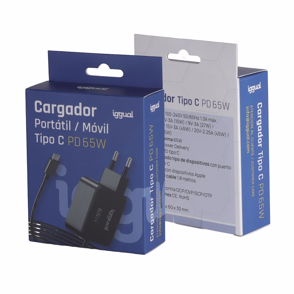 iggual Cargador portátil y móvil tipo C PD 65W - Imagen 2