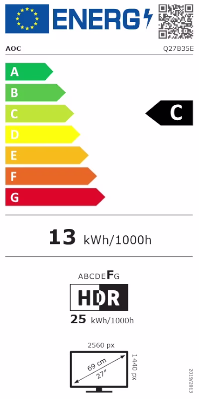 aoc q27b35e monitor 27" ips qhd 1ms dp hdmi