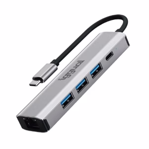 iggual Hub tipo C 5 puertos 3xUSB + RJ45 + tipo C