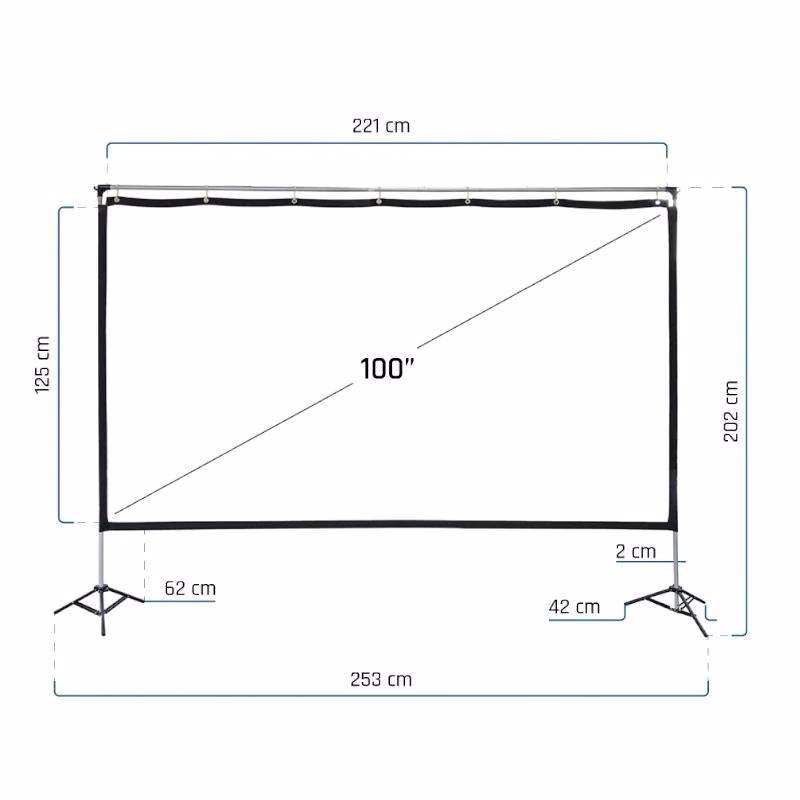 iggual Pantalla exterior portable 100" 221x124 cm - Imagen 2
