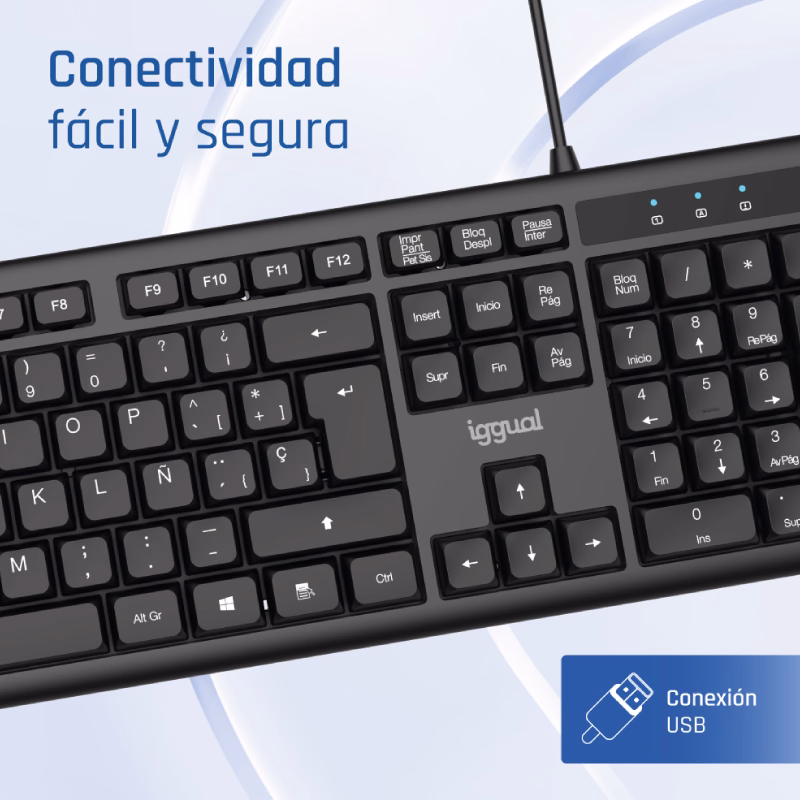 iggual teclado usb estándar ck office 105t negro