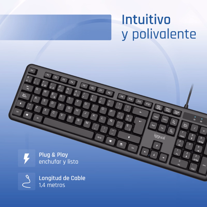 iggual teclado usb estándar ck office 105t negro
