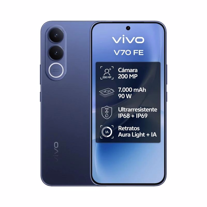 VIVO V70 FE 8Gb 256Gb 6.83" Bundle Ch90w+ Buds3 Azul - Imagen 2